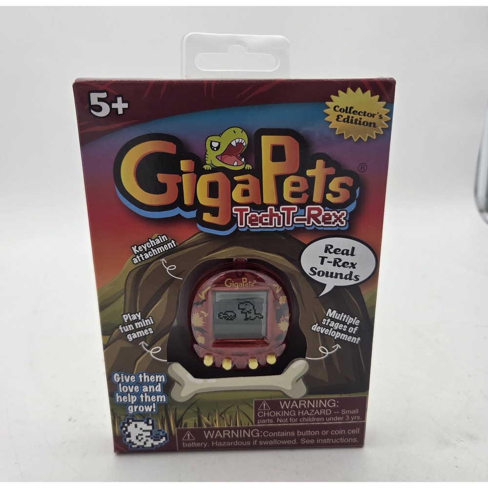 Giga Pets Tech T-Rex Digital Virtual Dinosaur Pet Toy, Red, Collector's Edition